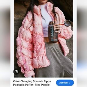 Free People Blush Pink Puffer Jacket